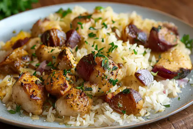 Poêlée de poulet au riz et légumes du soleil