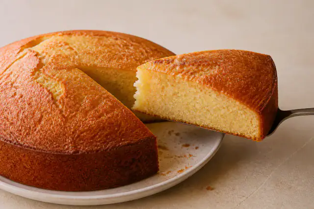 Gâteau léger à la compote de pommes, tranché avec mie moelleuse